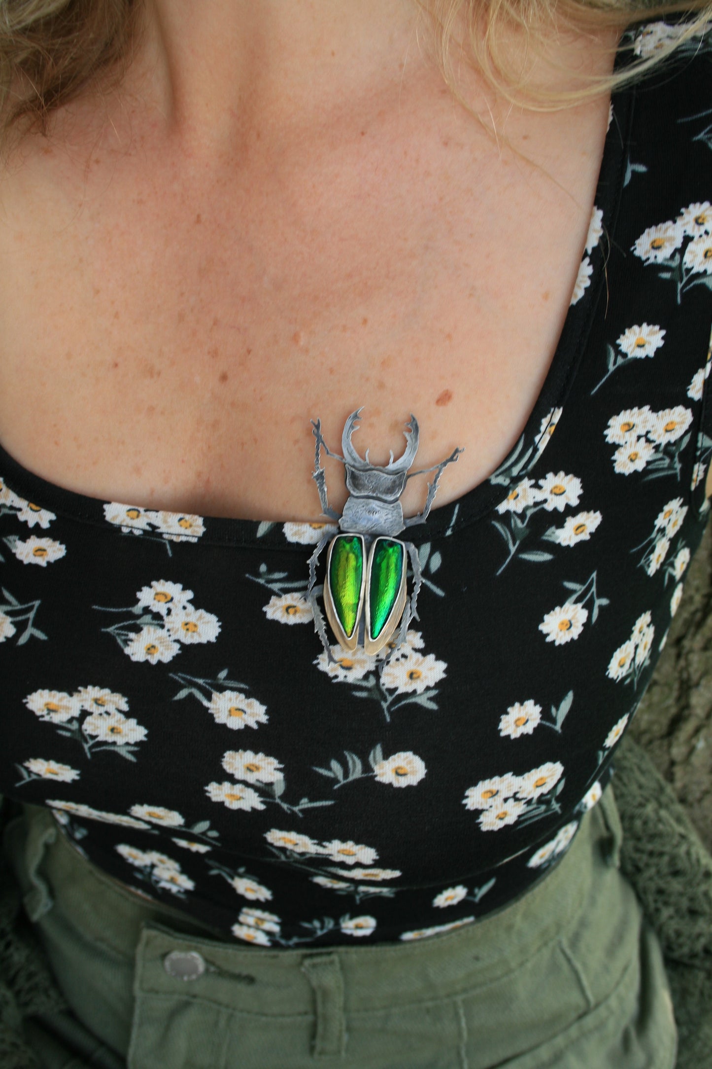 Stag X Jewel Beetle Pin/Necklace
