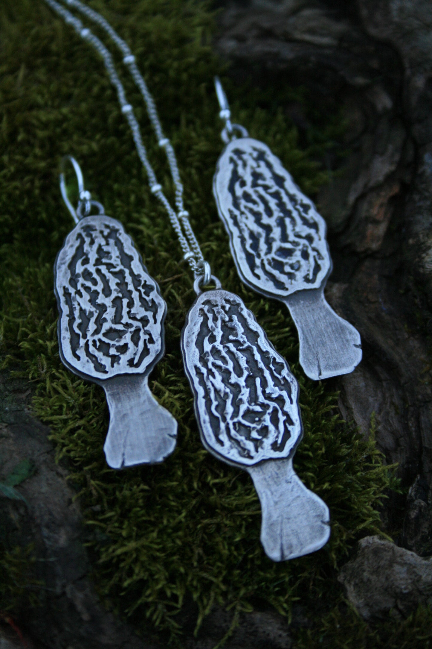 Morel Mushroom Earrings // READY TO SHIP
