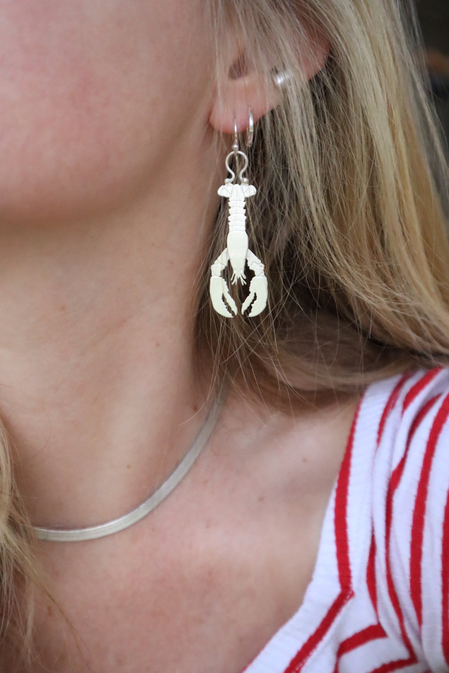 Lobster Earrings - Silver
