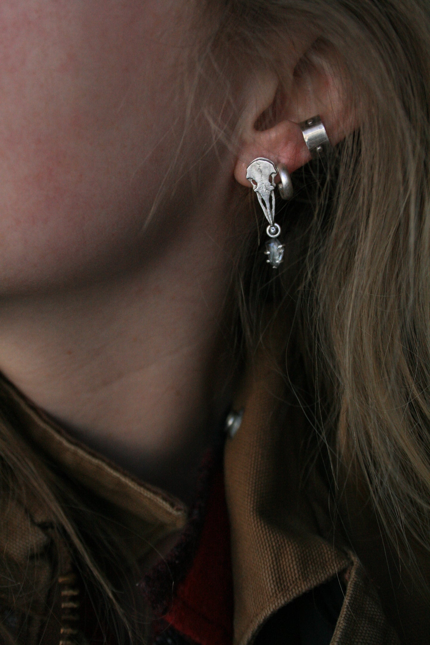 Raven Skull + Spinel Studs