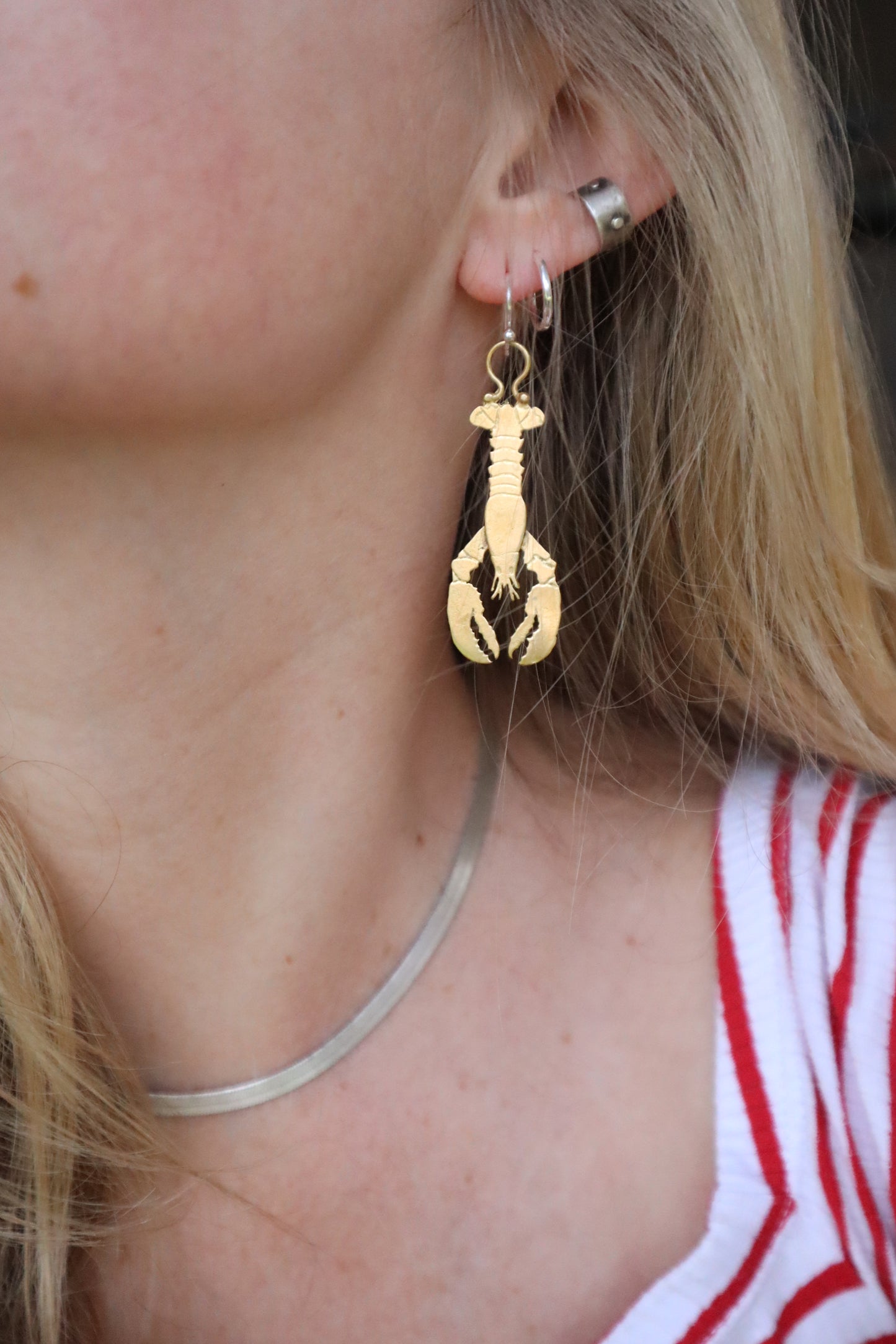 Lobster Earrings - Bronze