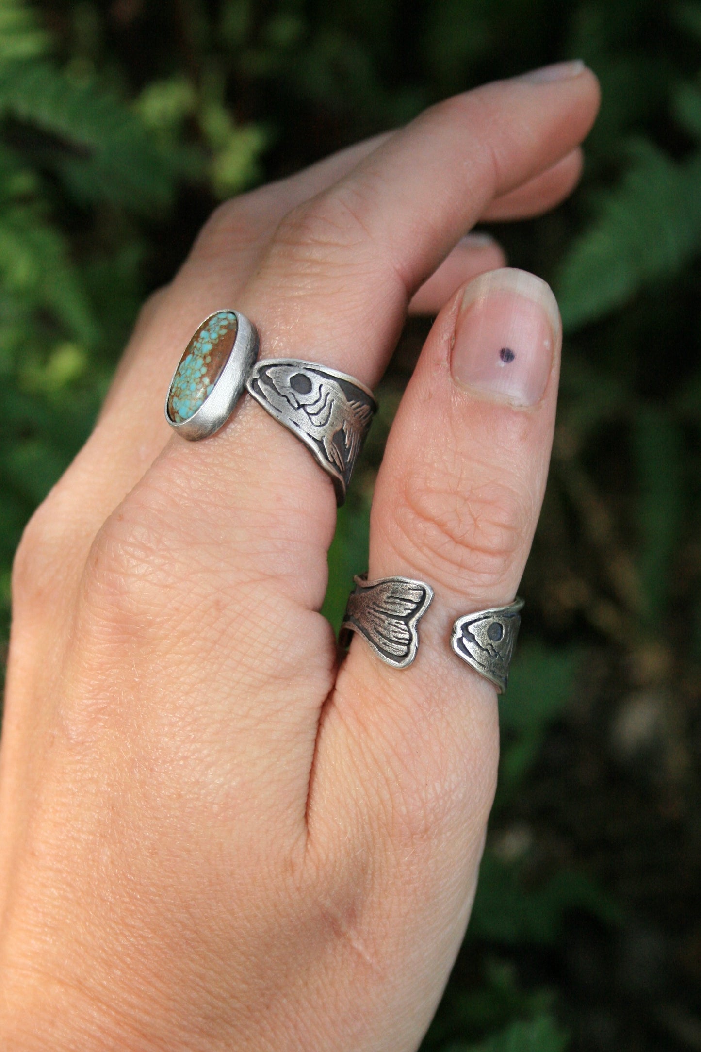 BRONZE Set of 3 Fish Fossil Rings