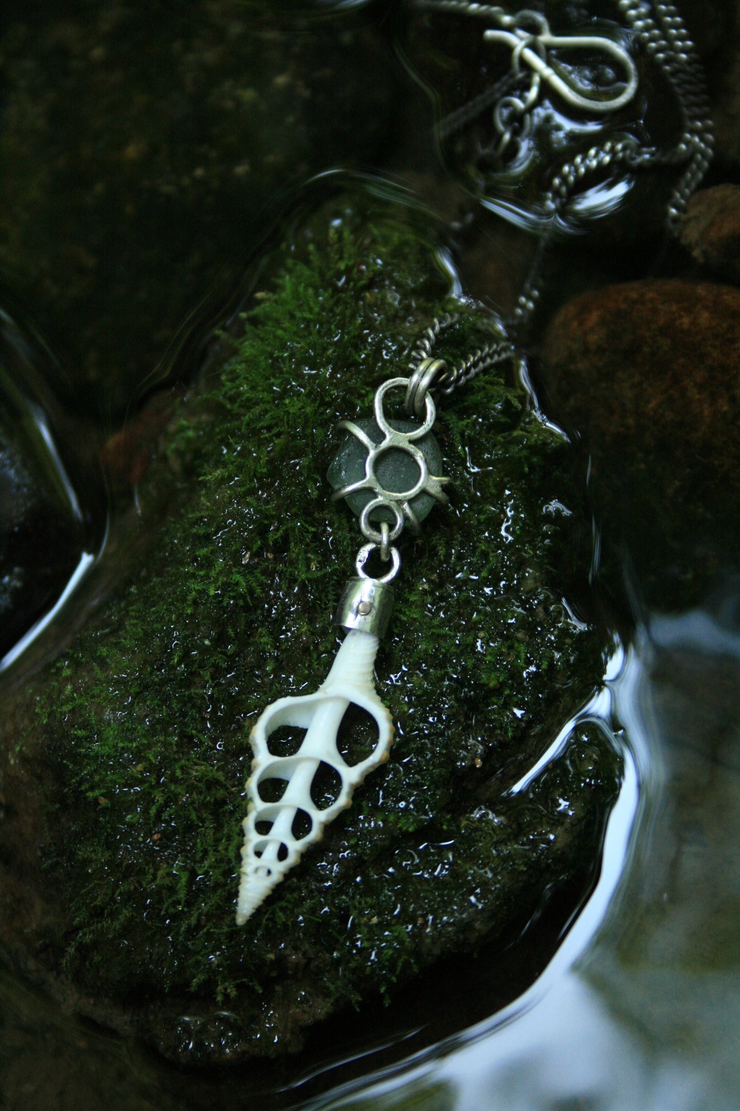 Sea Glass + Seashell Necklace