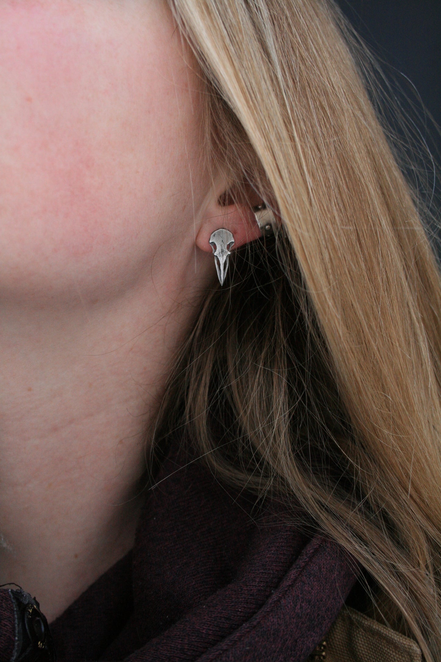 Raven Skull Studs // PREORDER