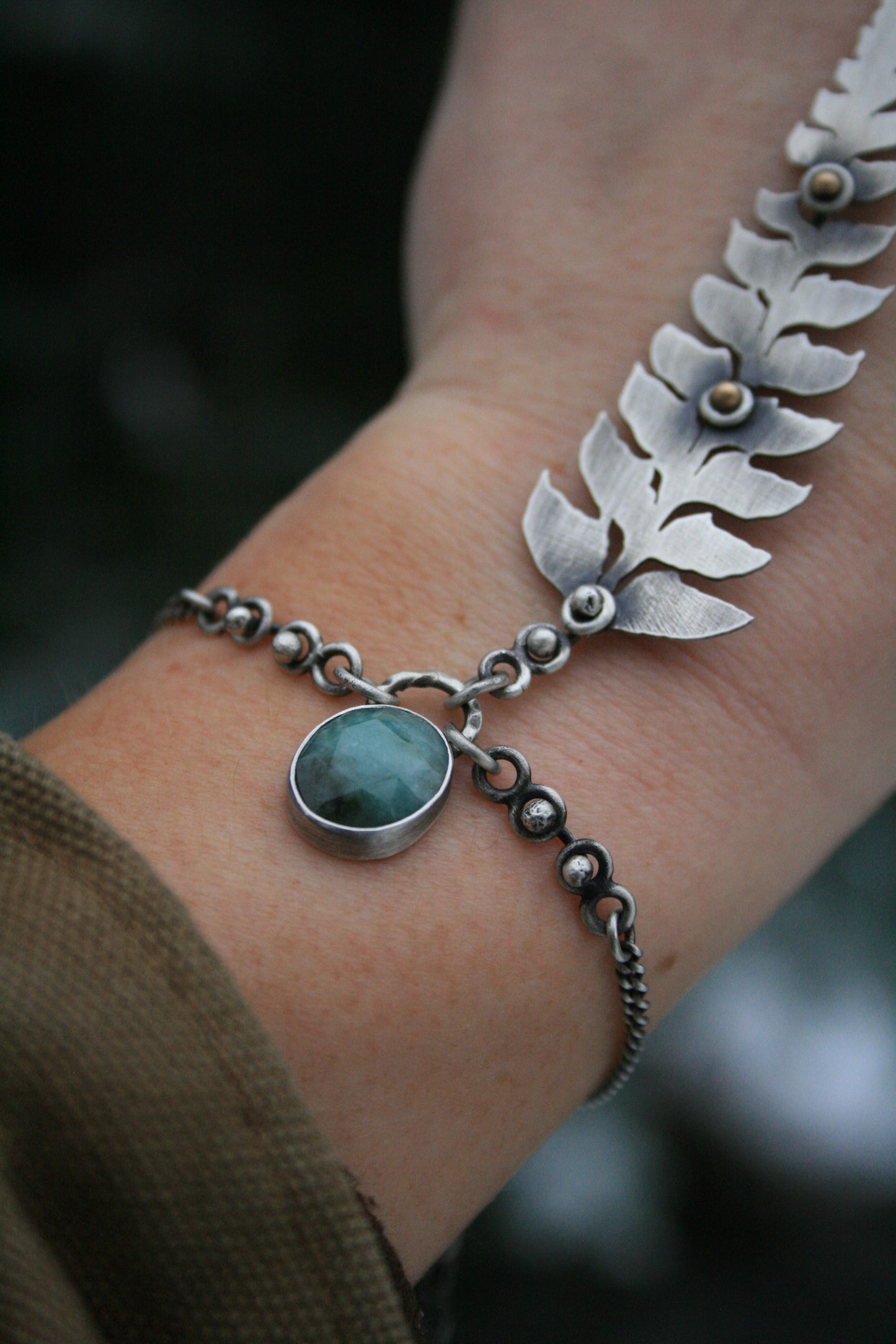 Fern + Emerald Handchain