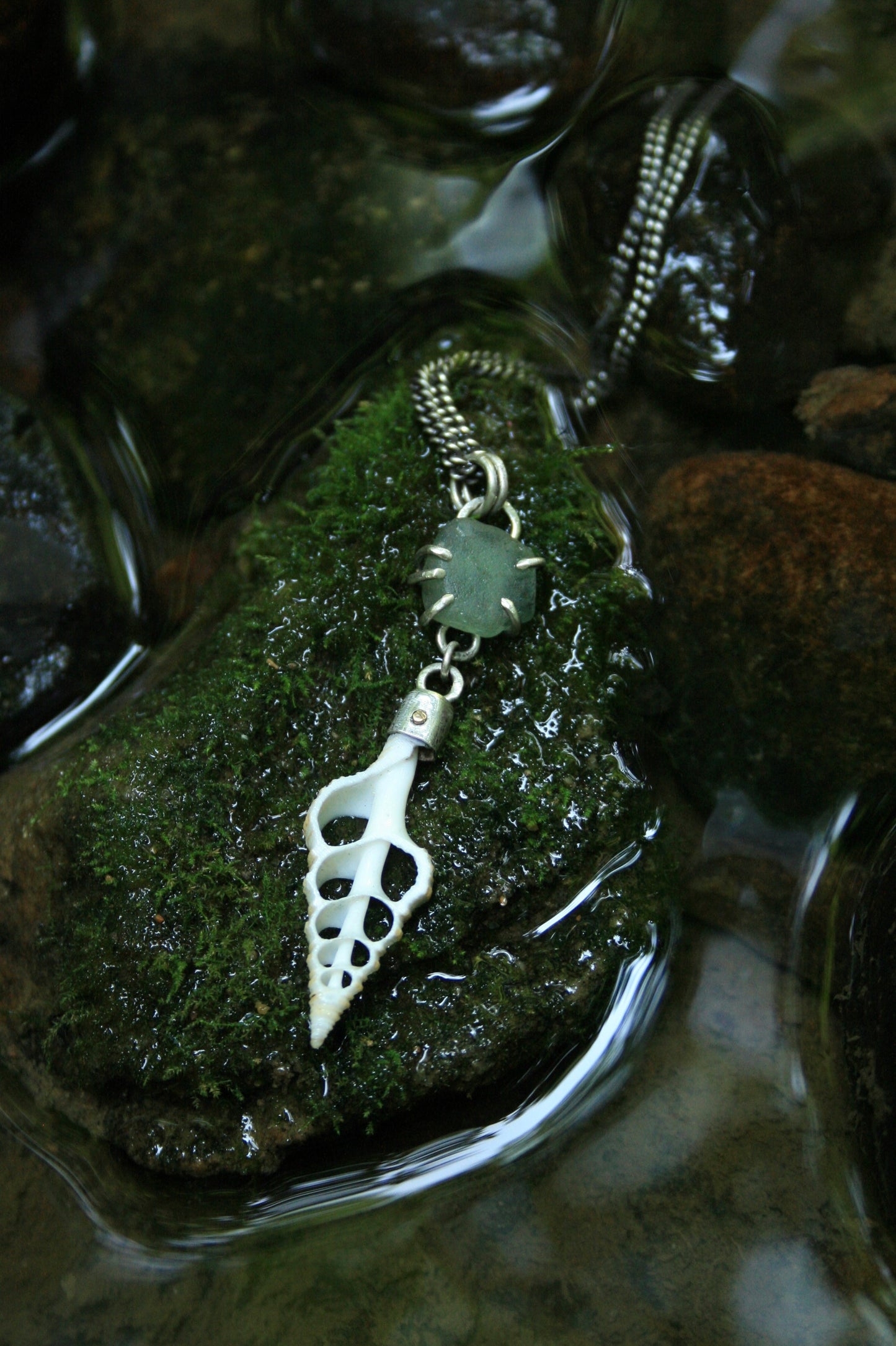 Sea Glass + Seashell Necklace