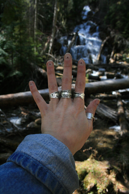 Set of 3 Fish Fossil Rings - PREORDER