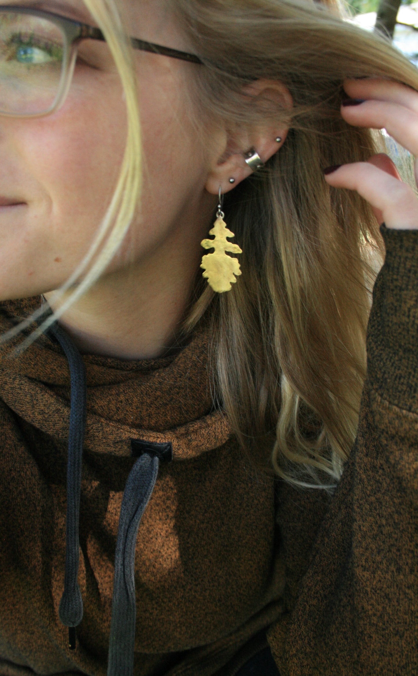 Simple Bur Oak Earrings