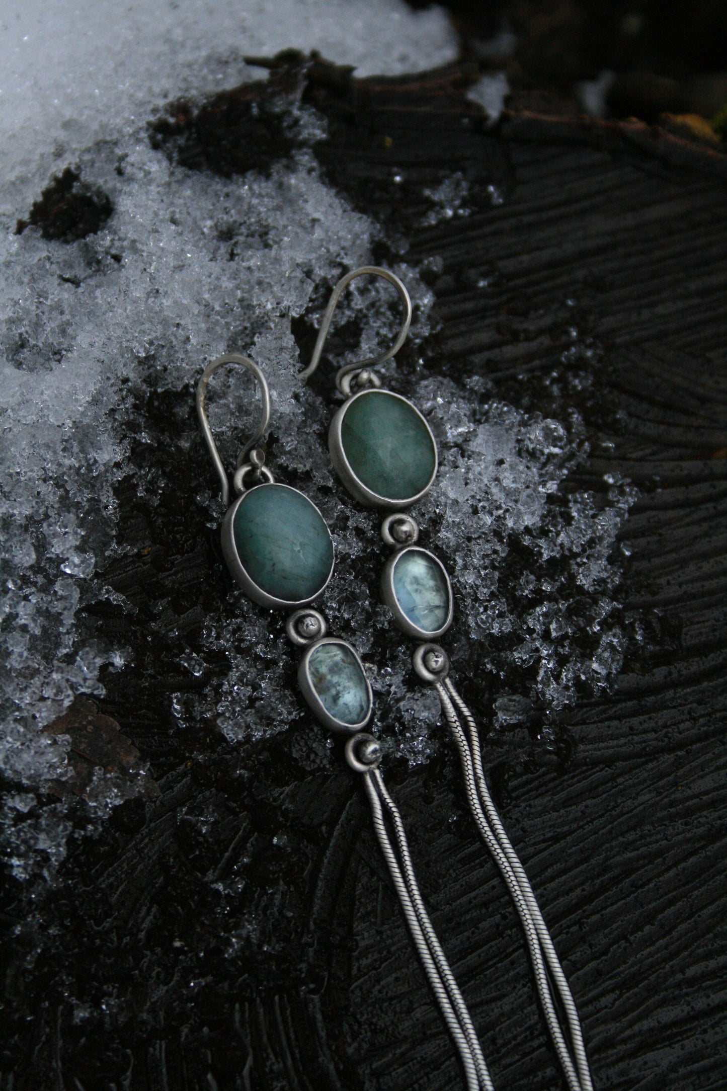 Emerald + Aquamarine Earrings