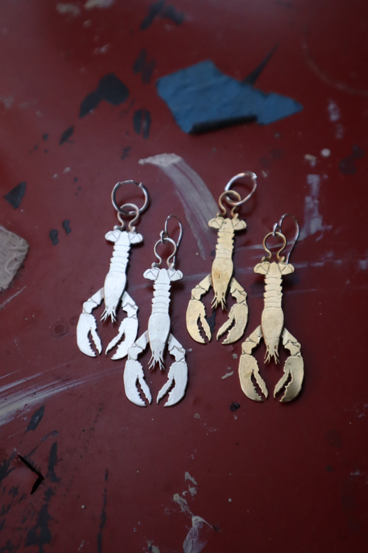 Lobster Earrings - Silver
