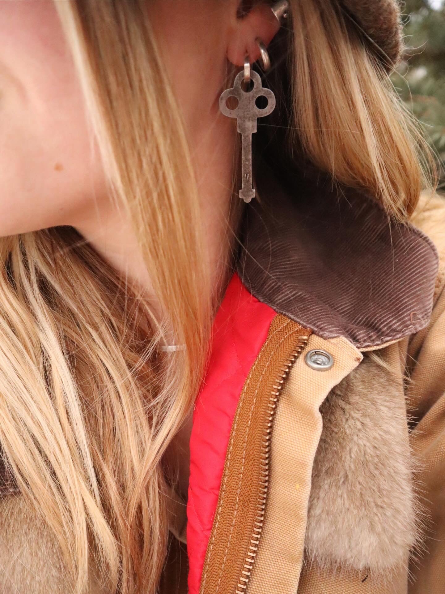 Antique Key Earrings (singles)