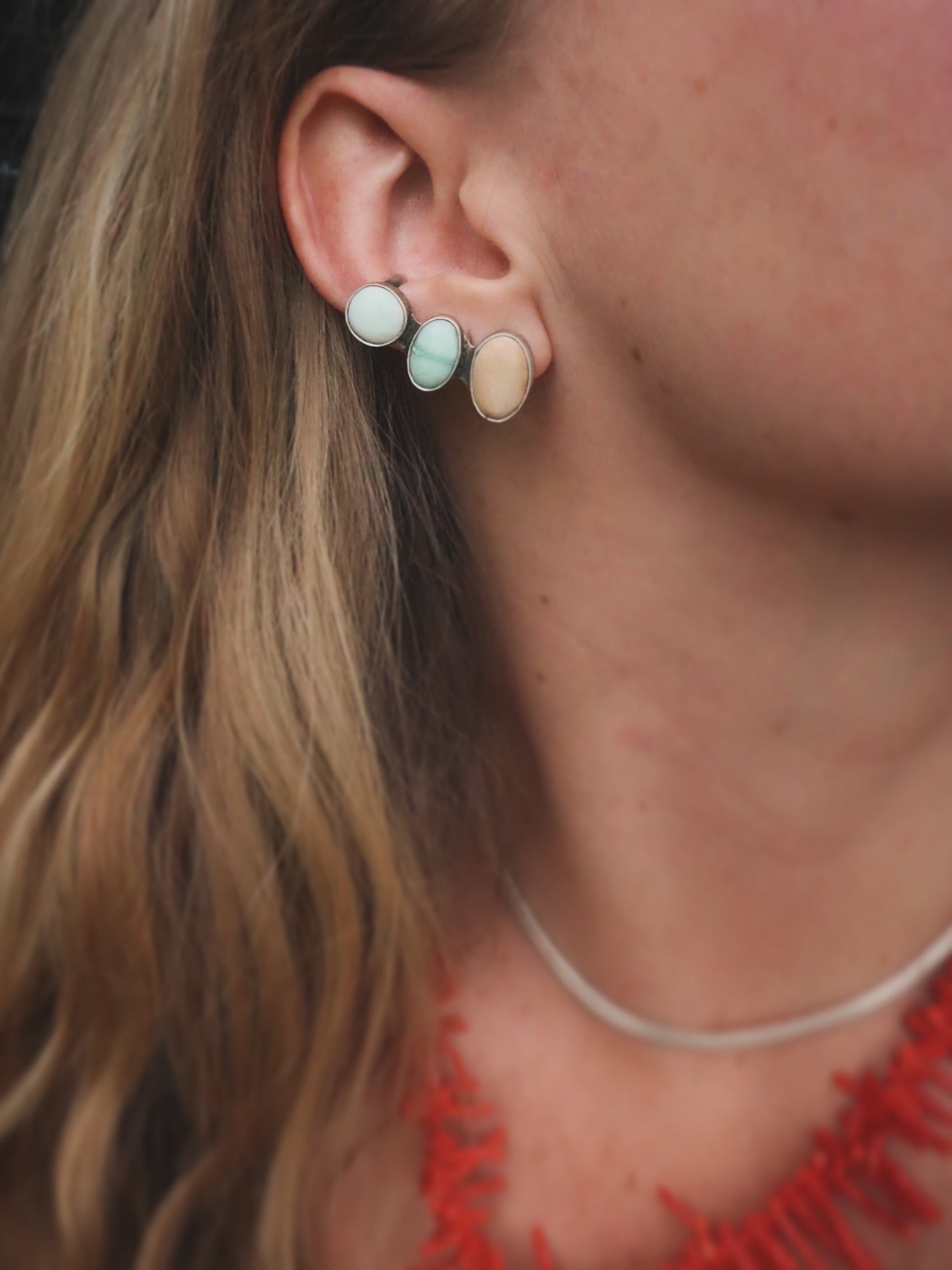 Turquoise Ear Climbers - SOLD INDIVIDUALLY