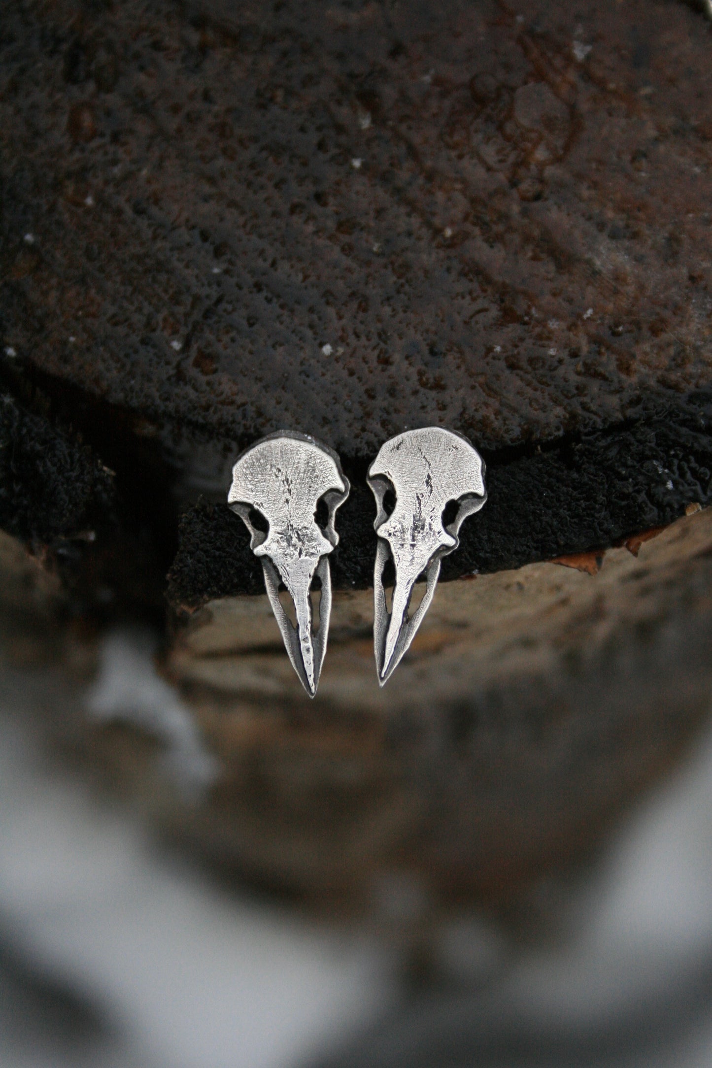 Raven Skull Studs // PREORDER