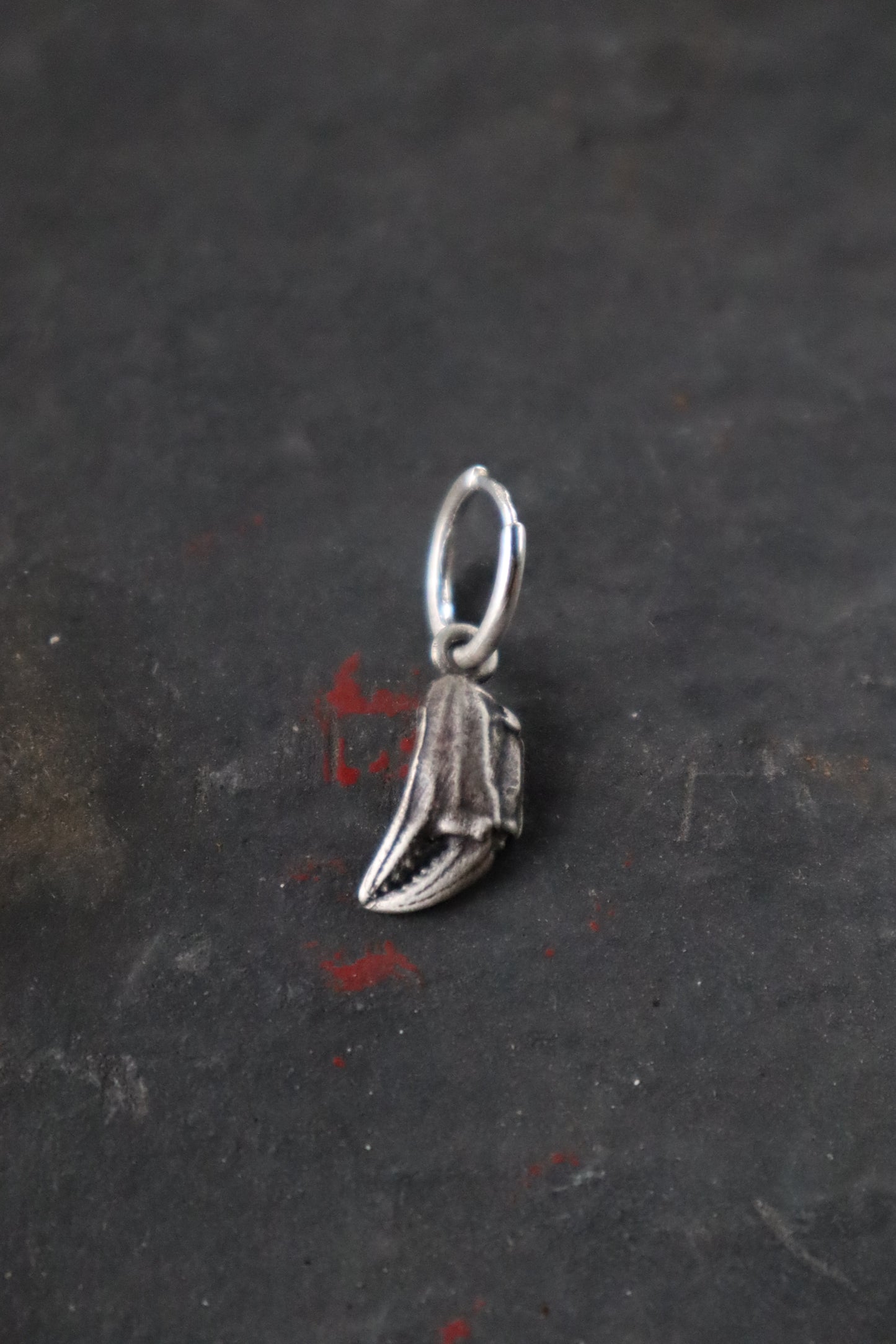 SINGLE SILVER Crab Claw Hoop