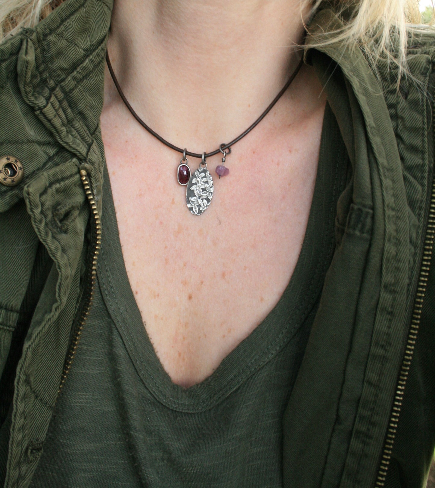 Ruby + Lilac Necklace
