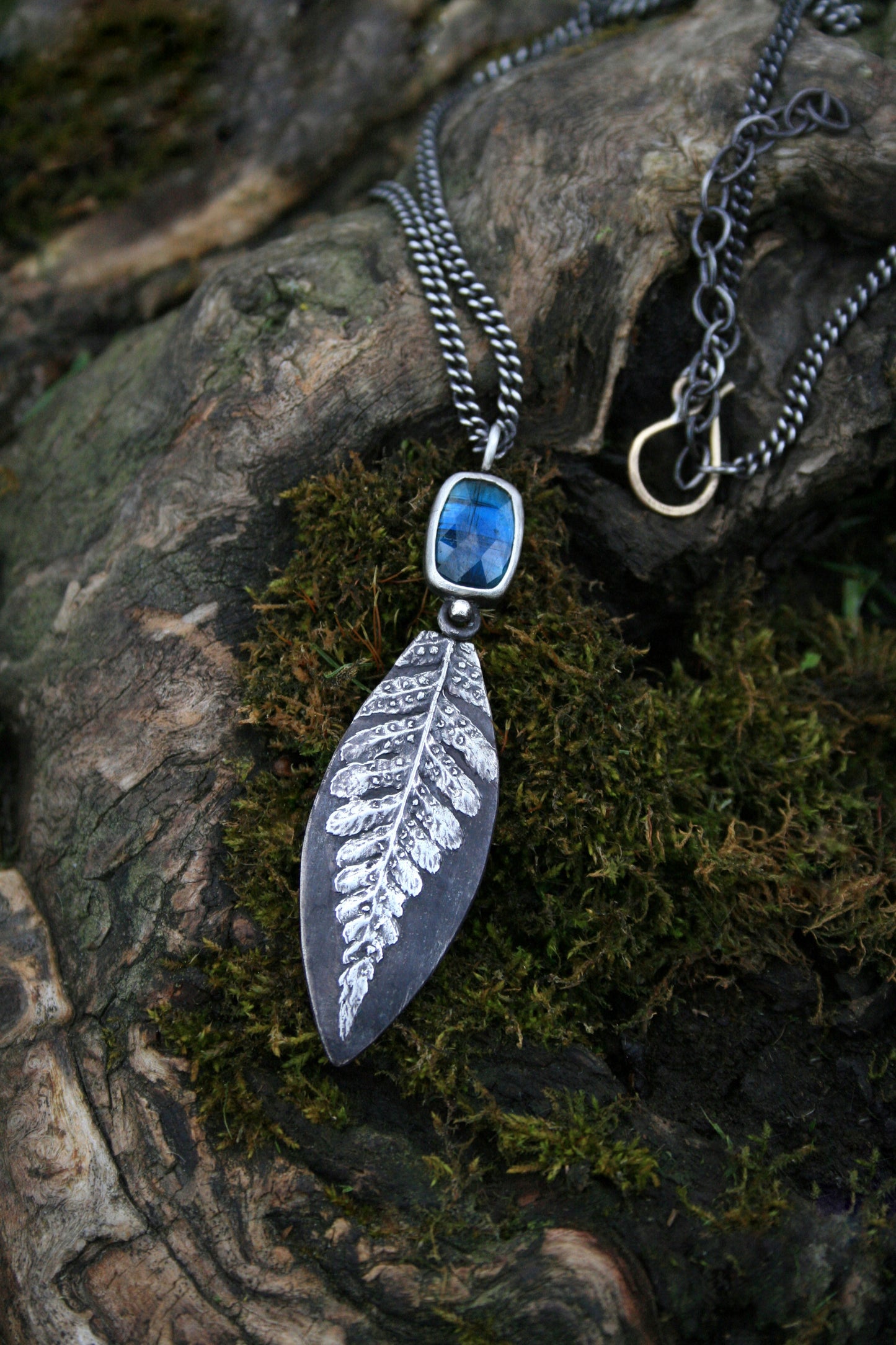 Kyanite + Fern Necklace