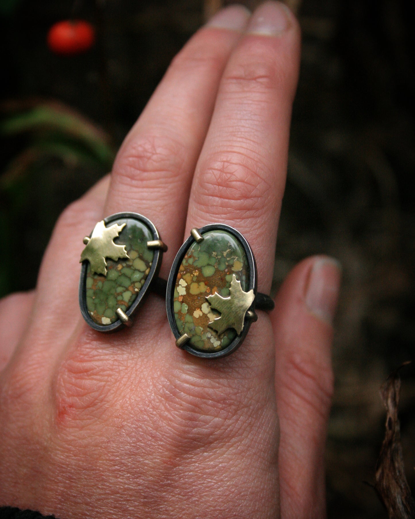 Turquoise Maple Rings