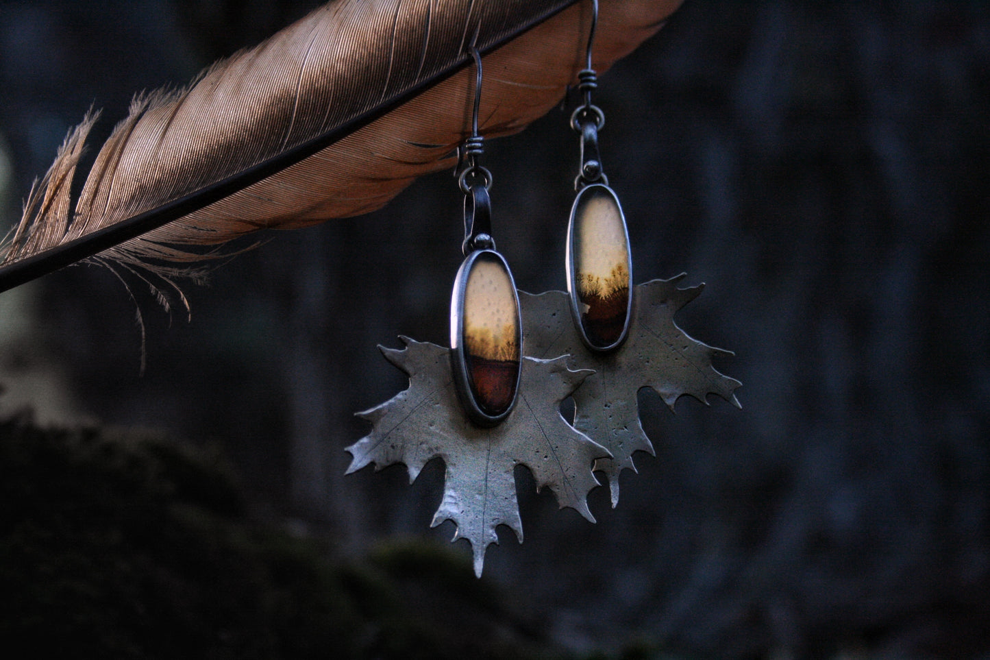Sugar Maple + Agate Earrings
