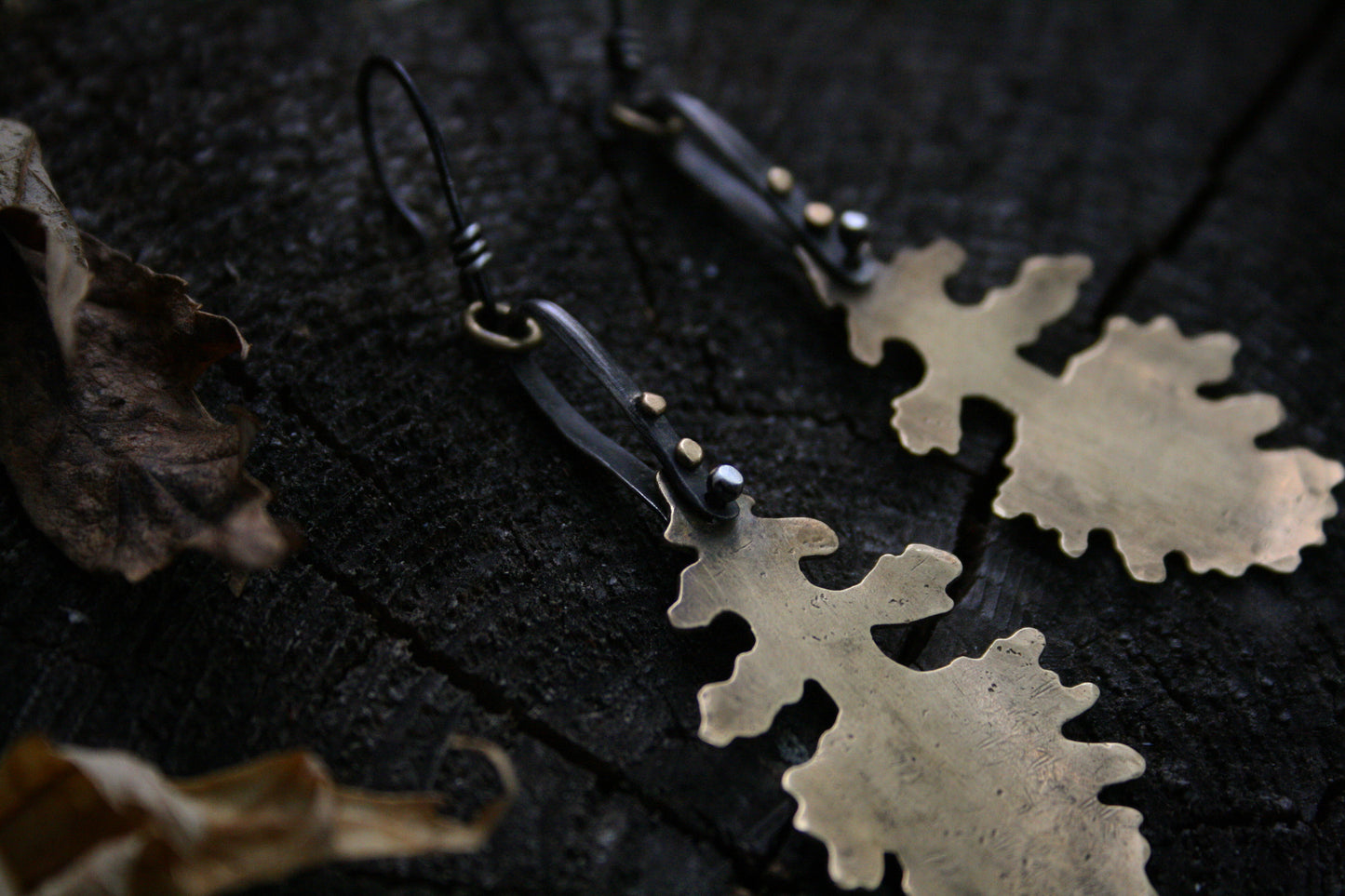 Studded Oak Earrings