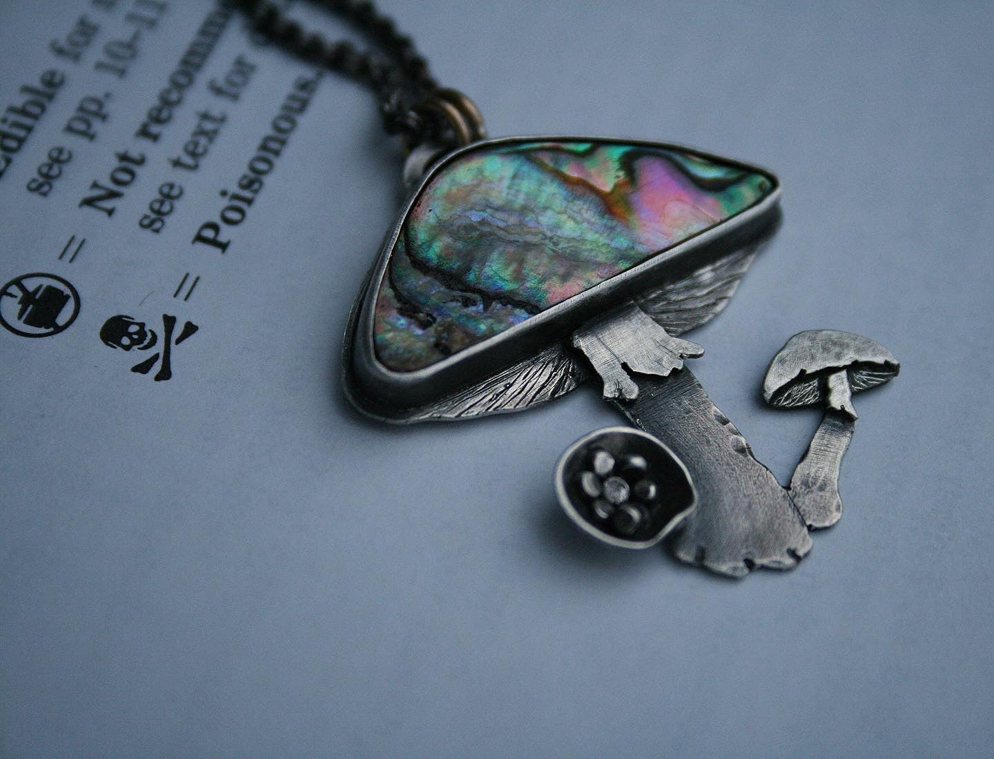 Abalone Mushroom Necklace (custom length)