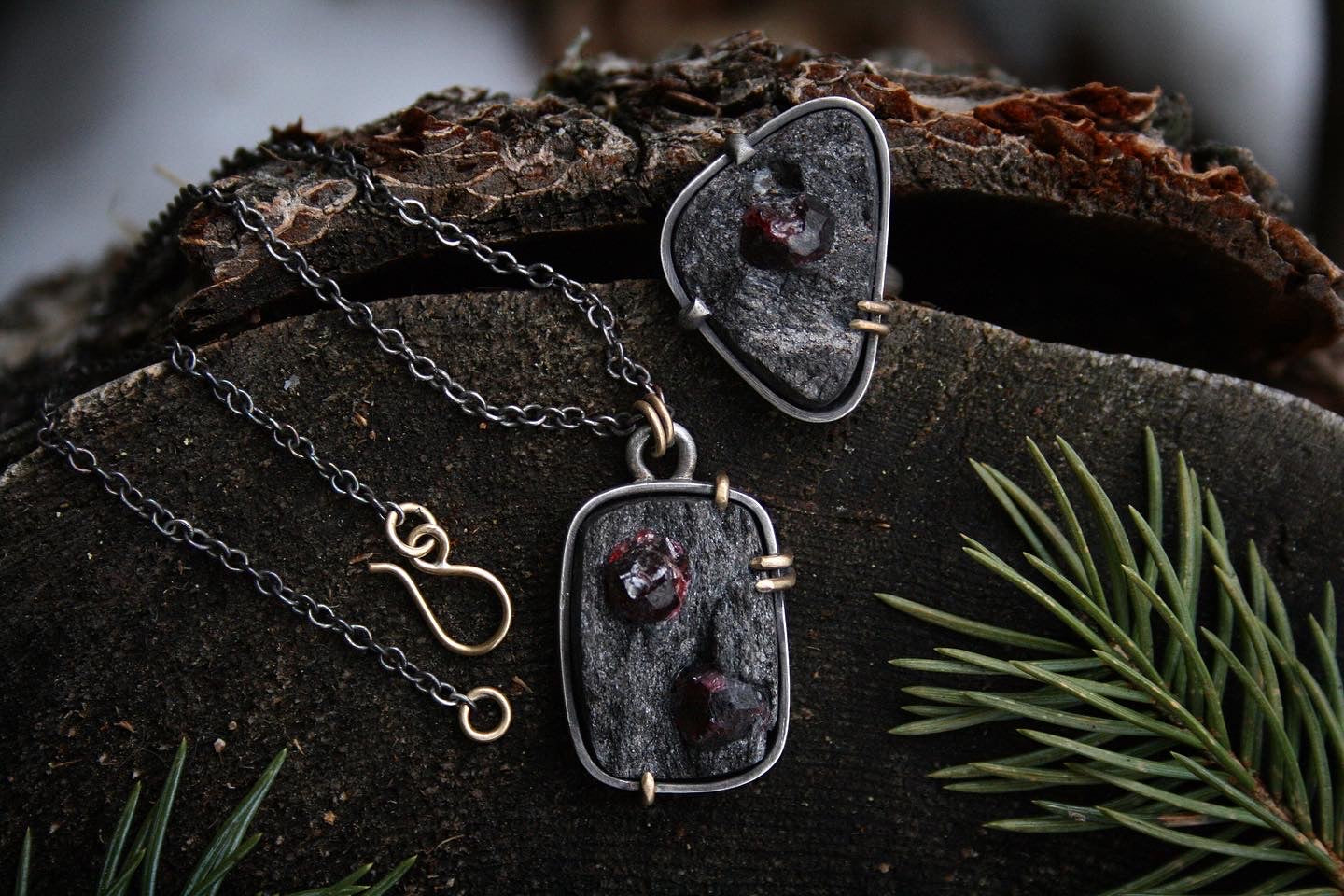 Alaskan Raw Garnet Necklace