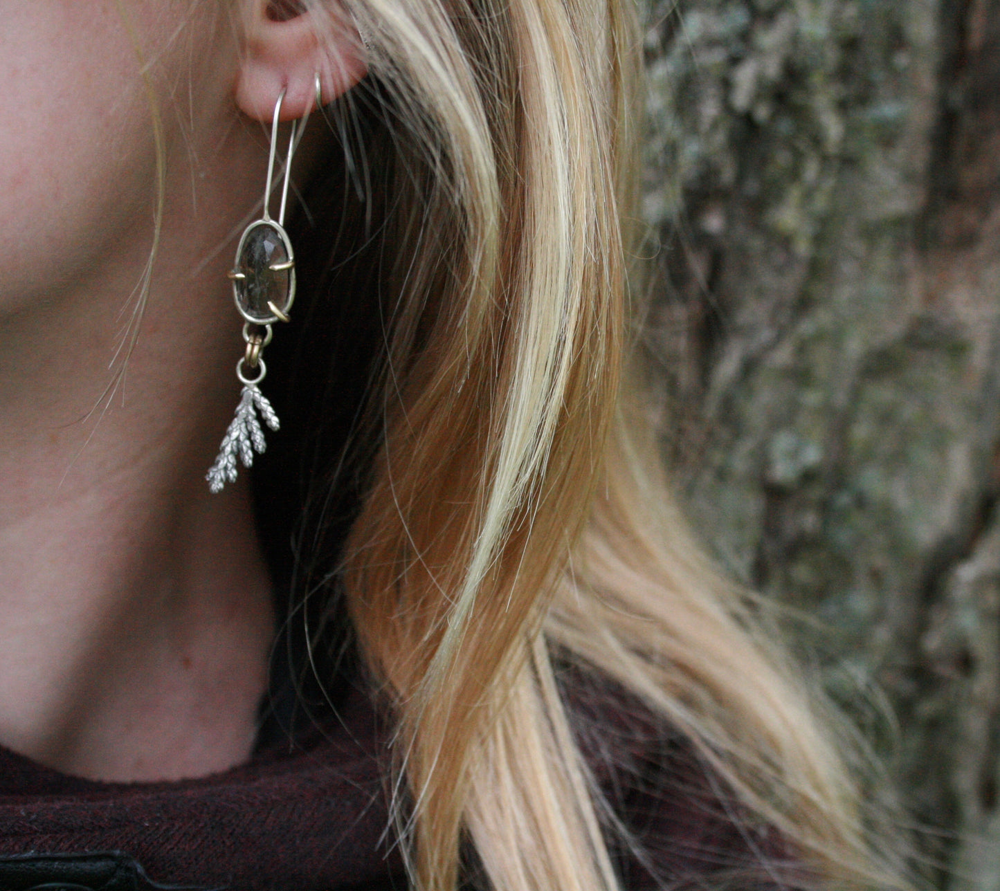 Moss Aquamarine + Cast Evergreen Dangles