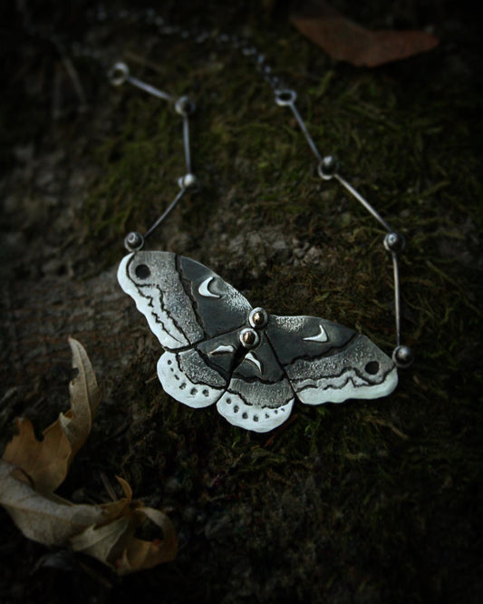 Promethea Moth Necklace / 16”-18” chain