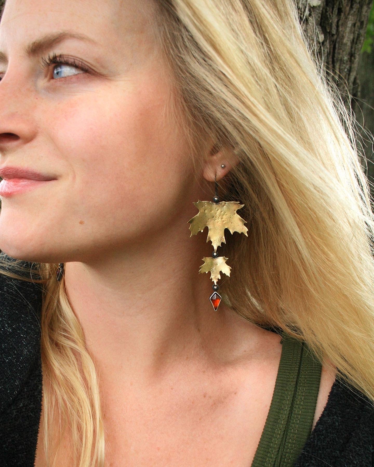 Maple + Garnet Dangles