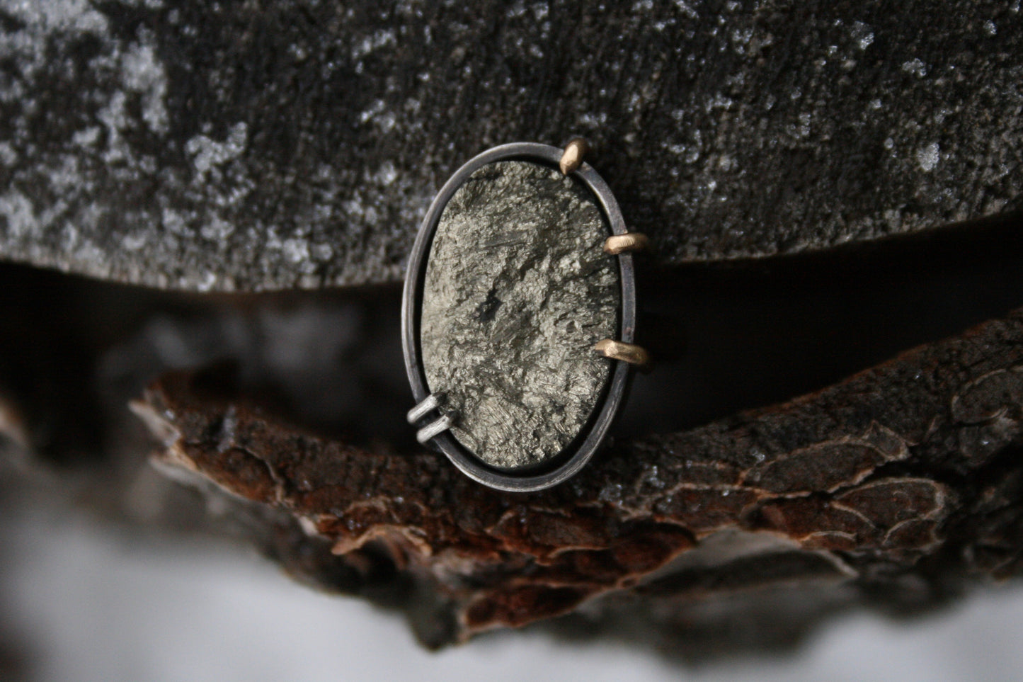 Raw Pyrite Ring // Size 6.5
