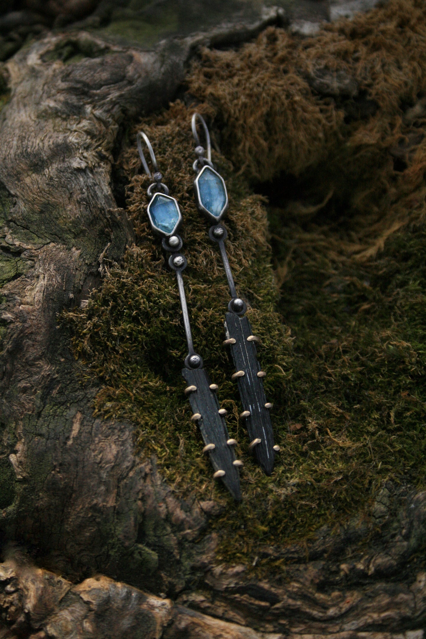 Sting Ray + Aquamarine Earrings