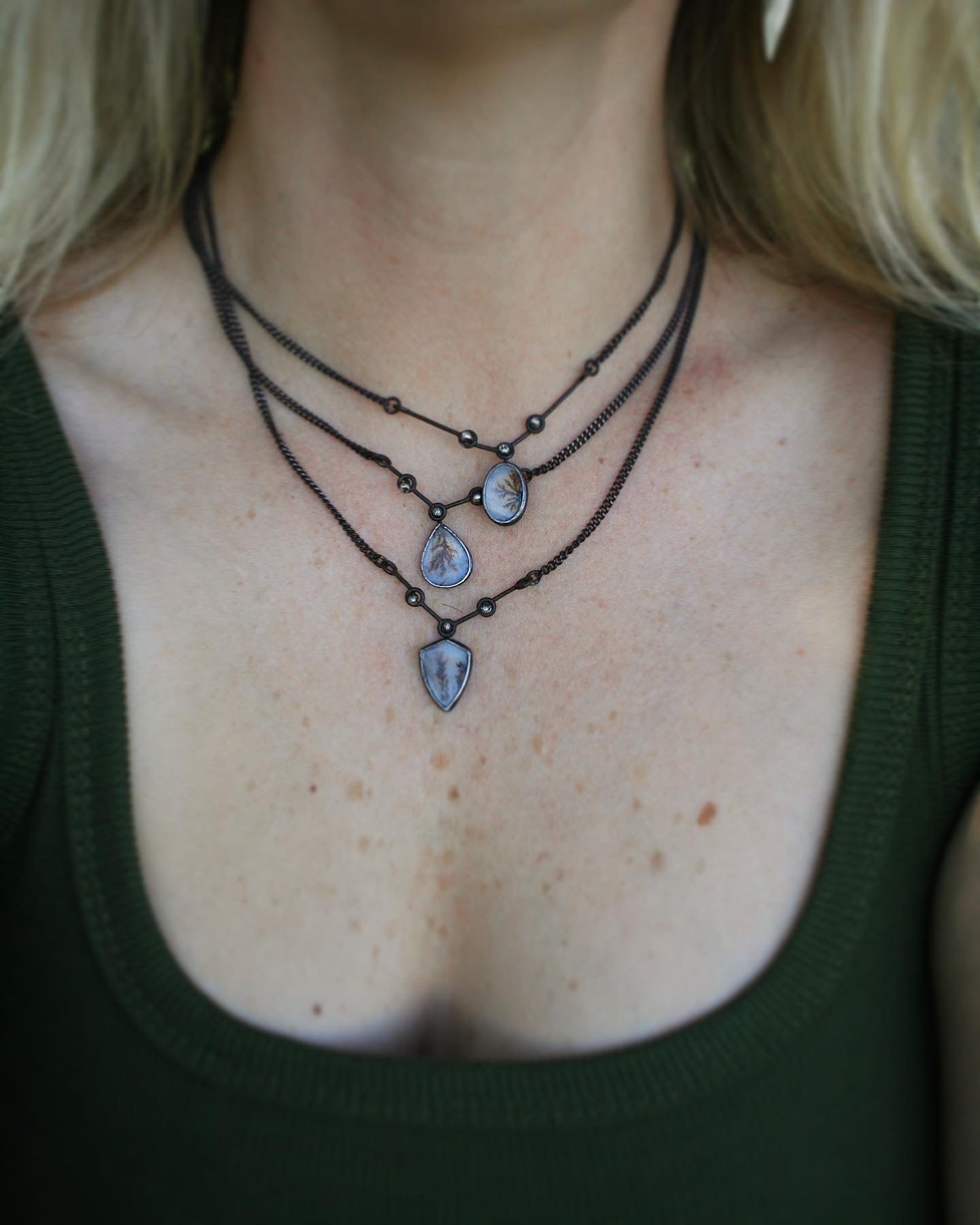 Dendritic Agate Necklaces