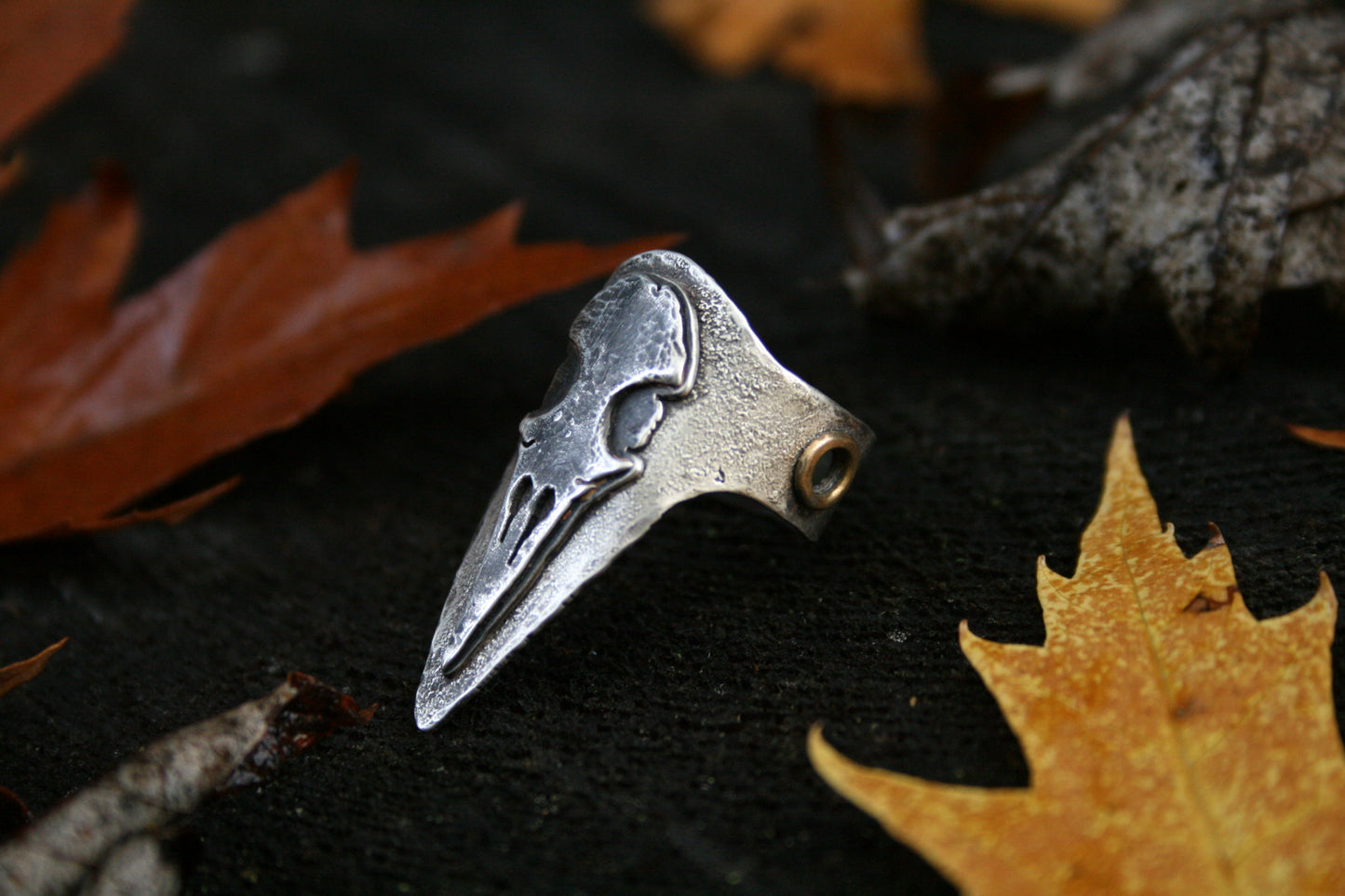 Raven Skull Shield Ring // Size 7.5