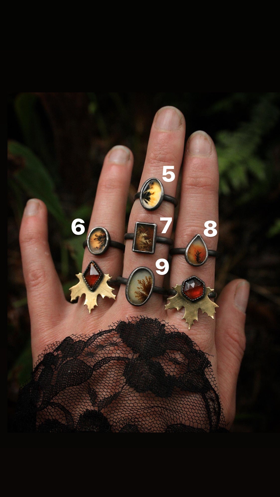 Dendritic Agate Rings