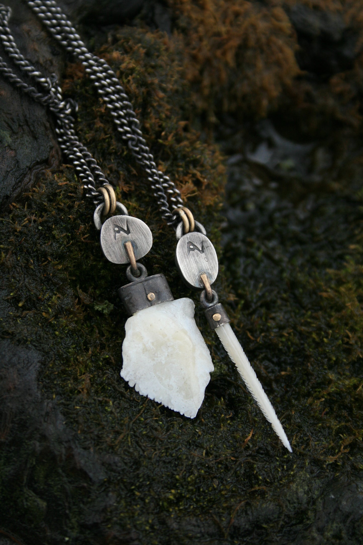 Bone + Aquamarine Necklaces