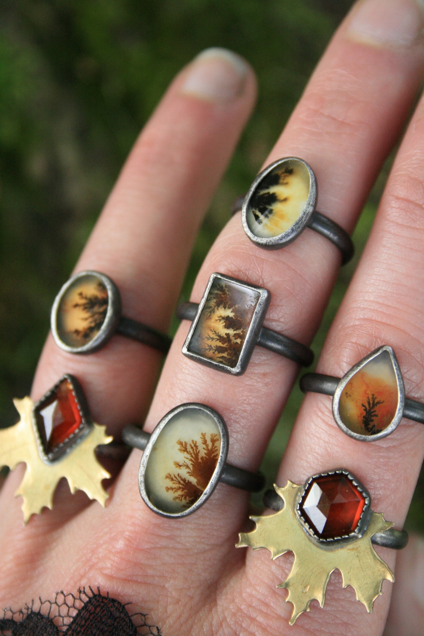 Dendritic Agate Rings