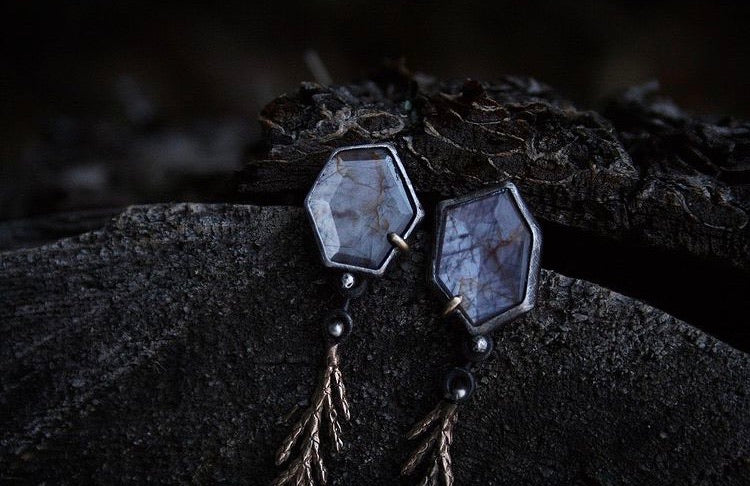 Sapphire + Cedar Studs