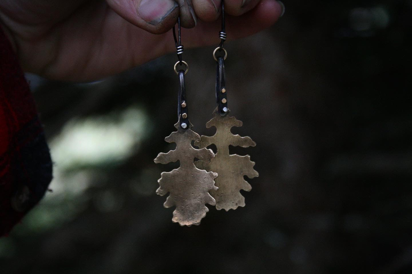 Studded Oak Earrings