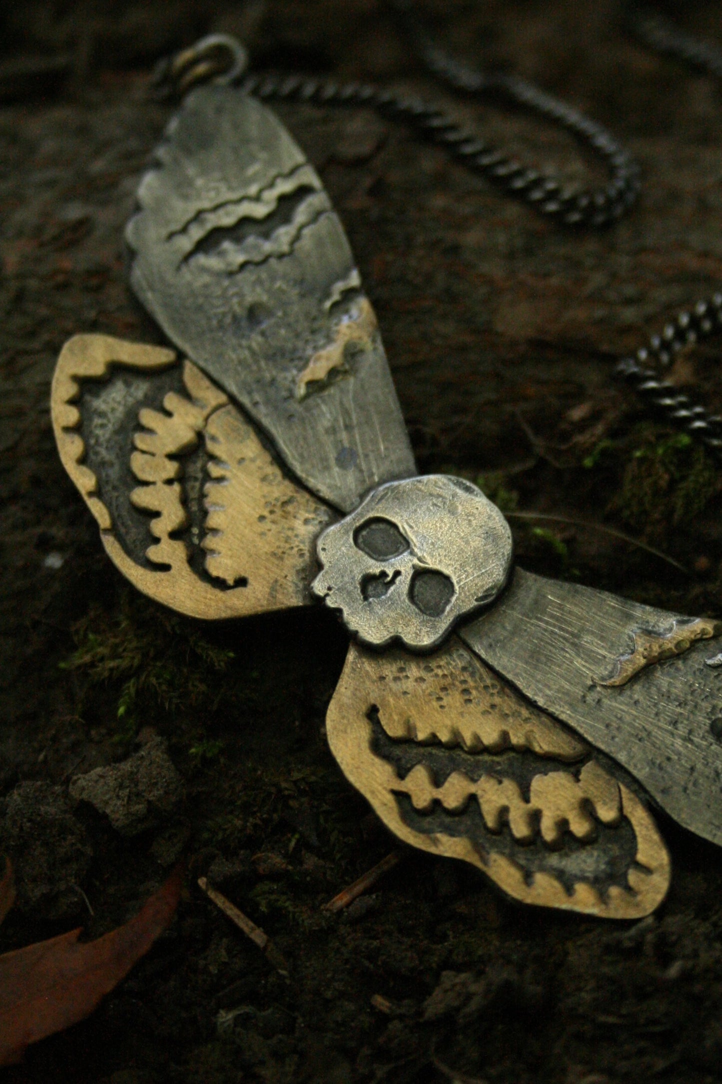 Deathhead Hawk Moth Necklace / 16” chain