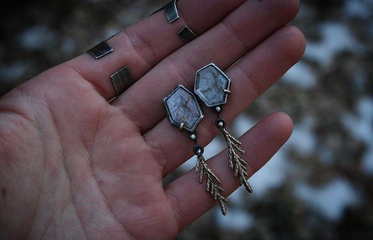 Sapphire + Cedar Studs