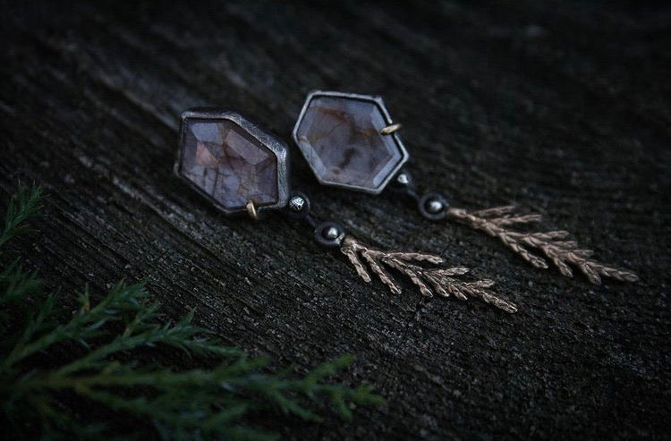 Sapphire + Cedar Studs