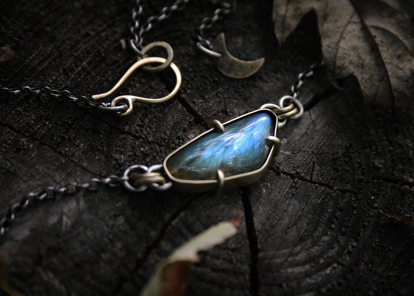 Labradorite Moon Necklace