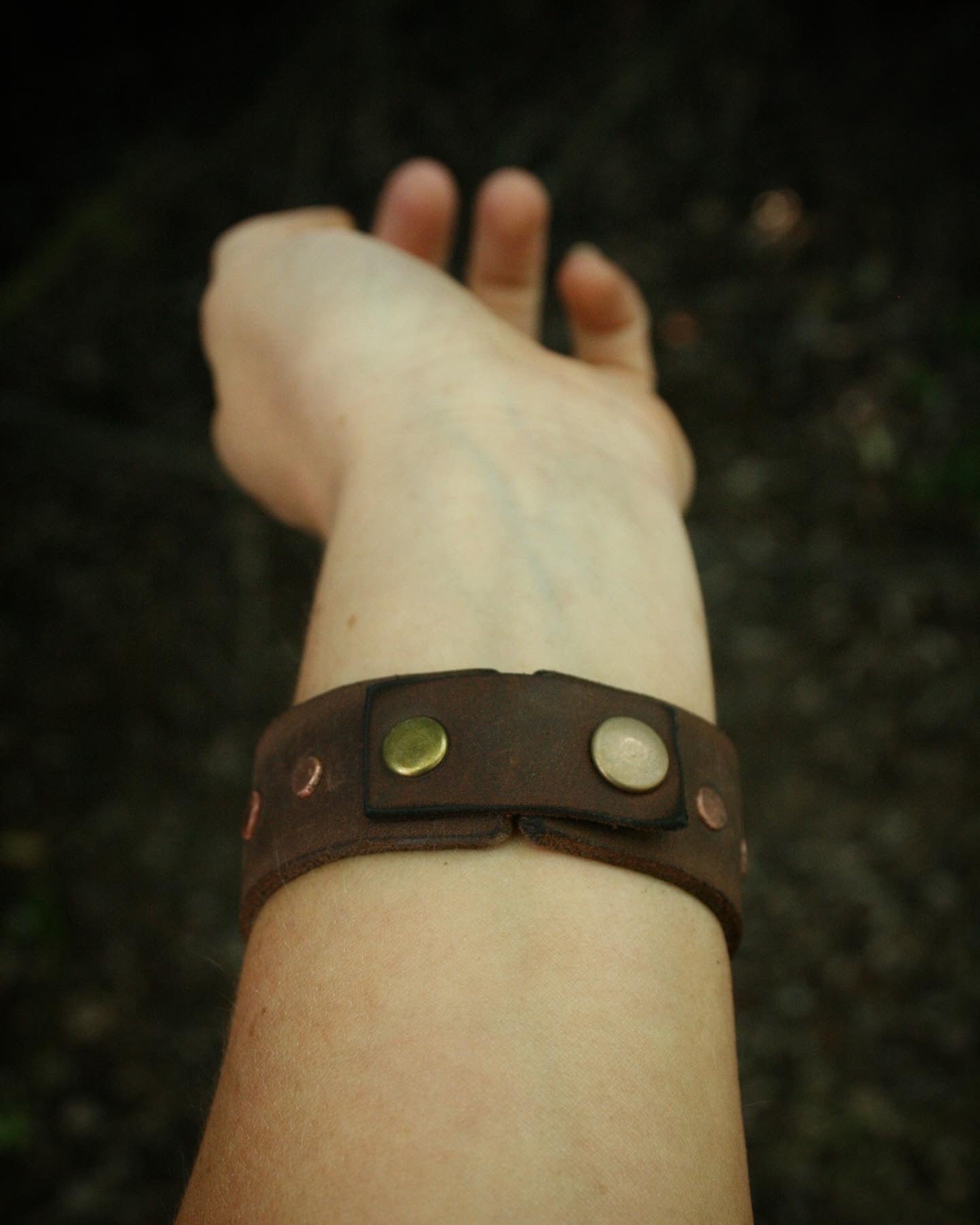 Corvid Skull Leather Bracelet
