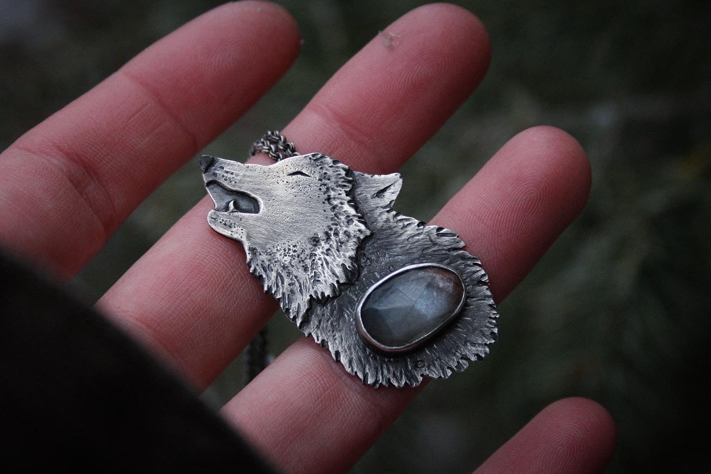 Wolf Moon Necklace // Custom chain length