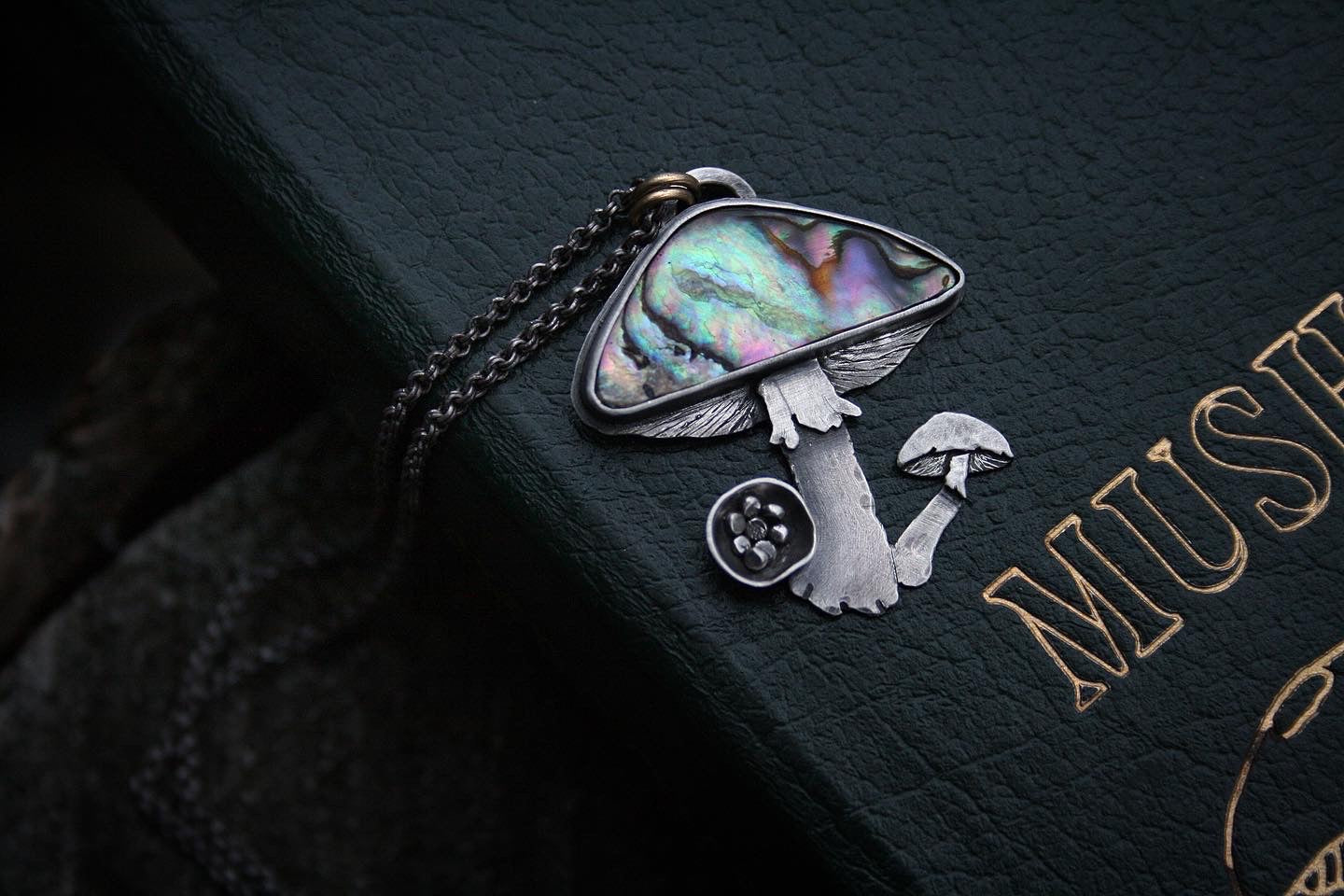 Abalone Mushroom Necklace (custom length)