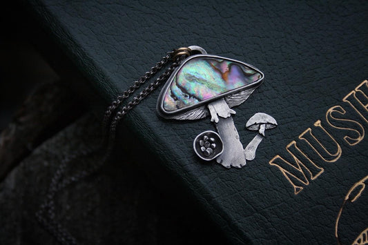 Abalone Mushroom Necklace (custom length)