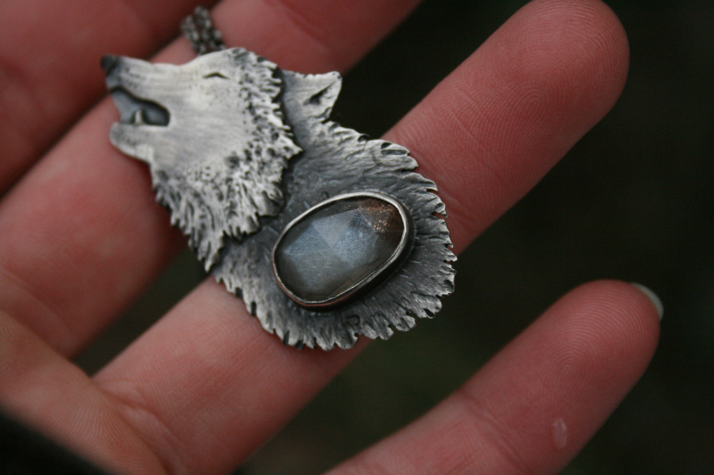 Wolf Moon Necklace // Custom chain length