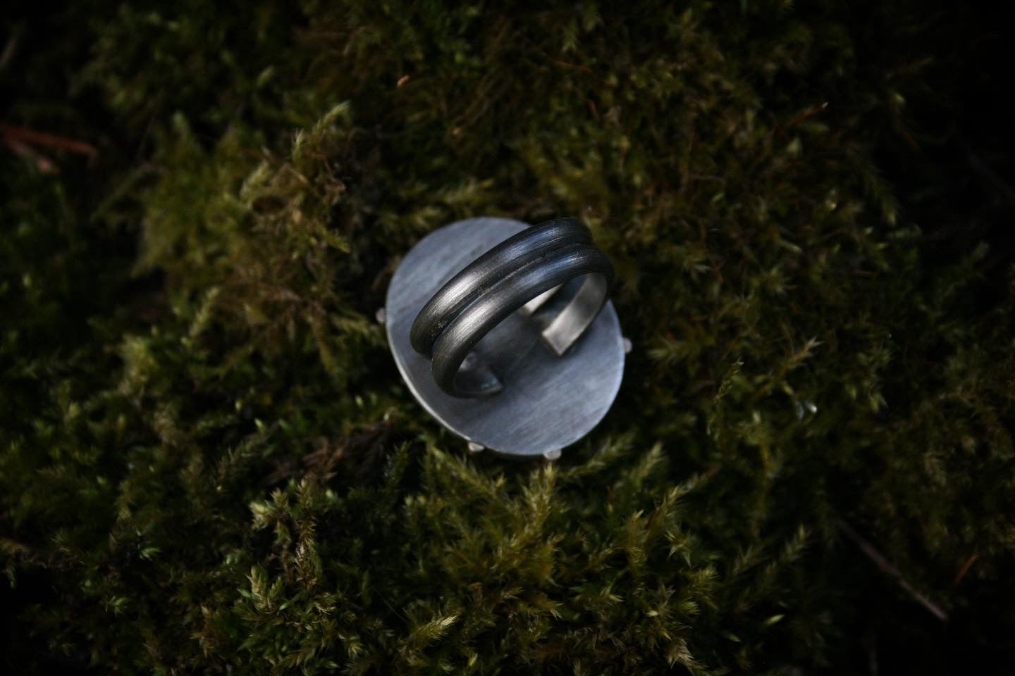 Obsidian + Labradorite Ring // Size 7.5-7.75