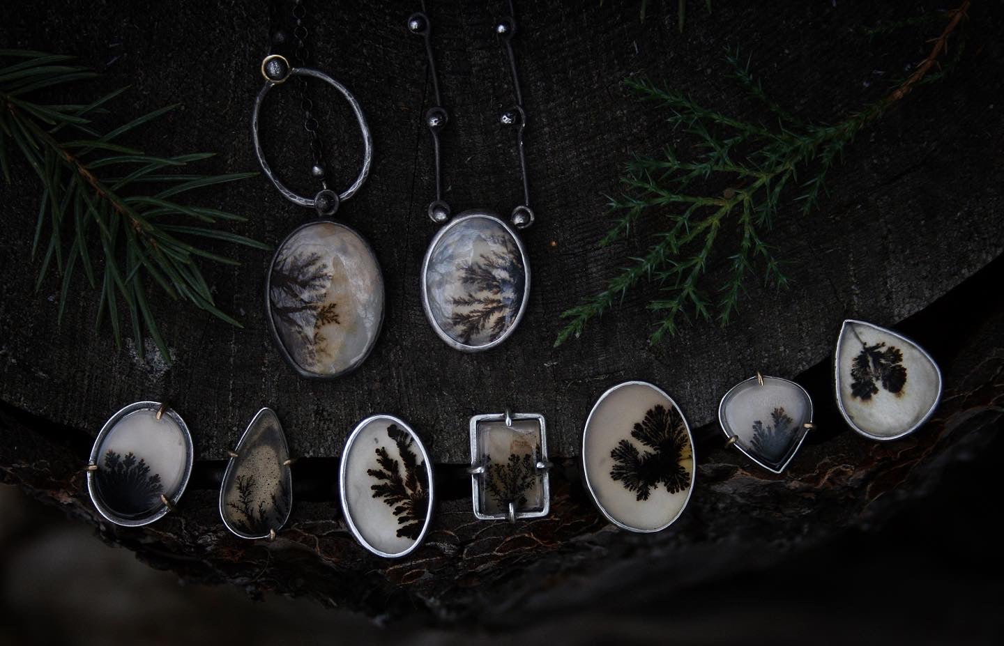 17” Dendritic Agate Necklace
