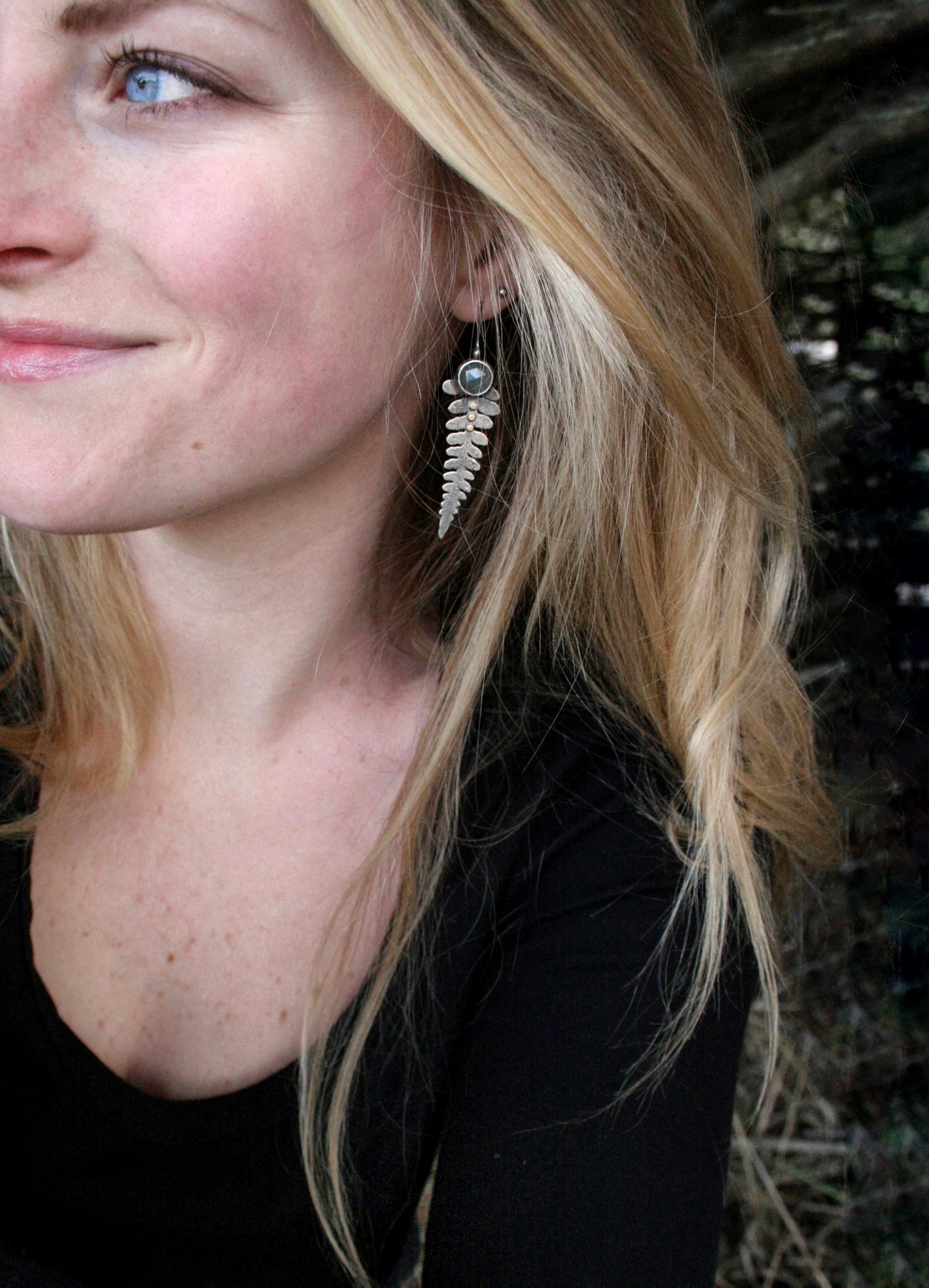 Aquamarine + Fern Earrings