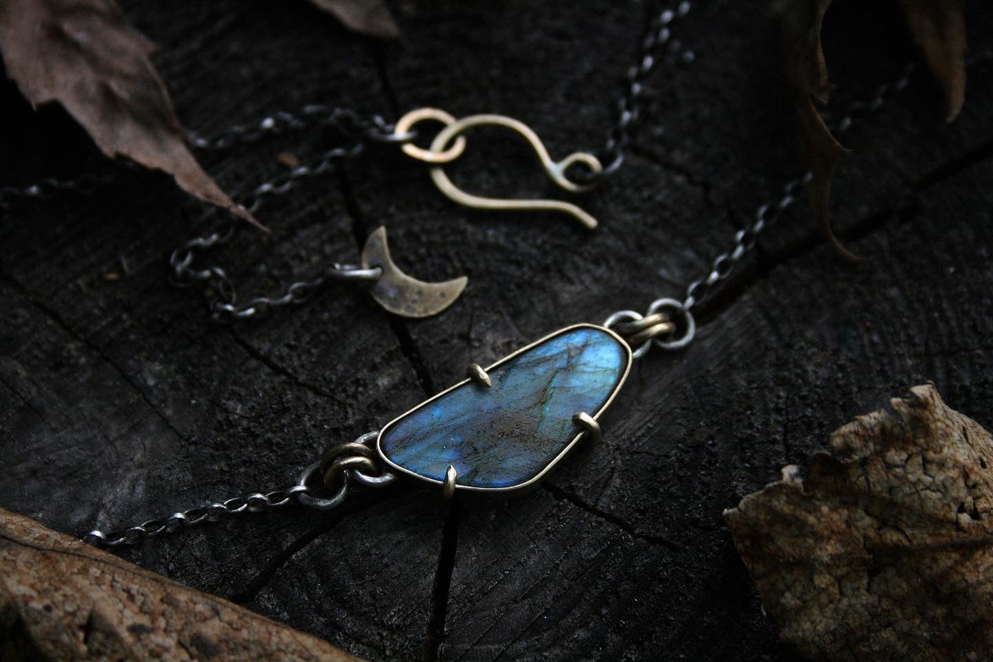 Labradorite Moon Necklace